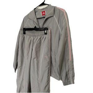 ANTA Pink/Gray Windbreaker Jacket Pants Set Size XL 170/92A 170/76A‎